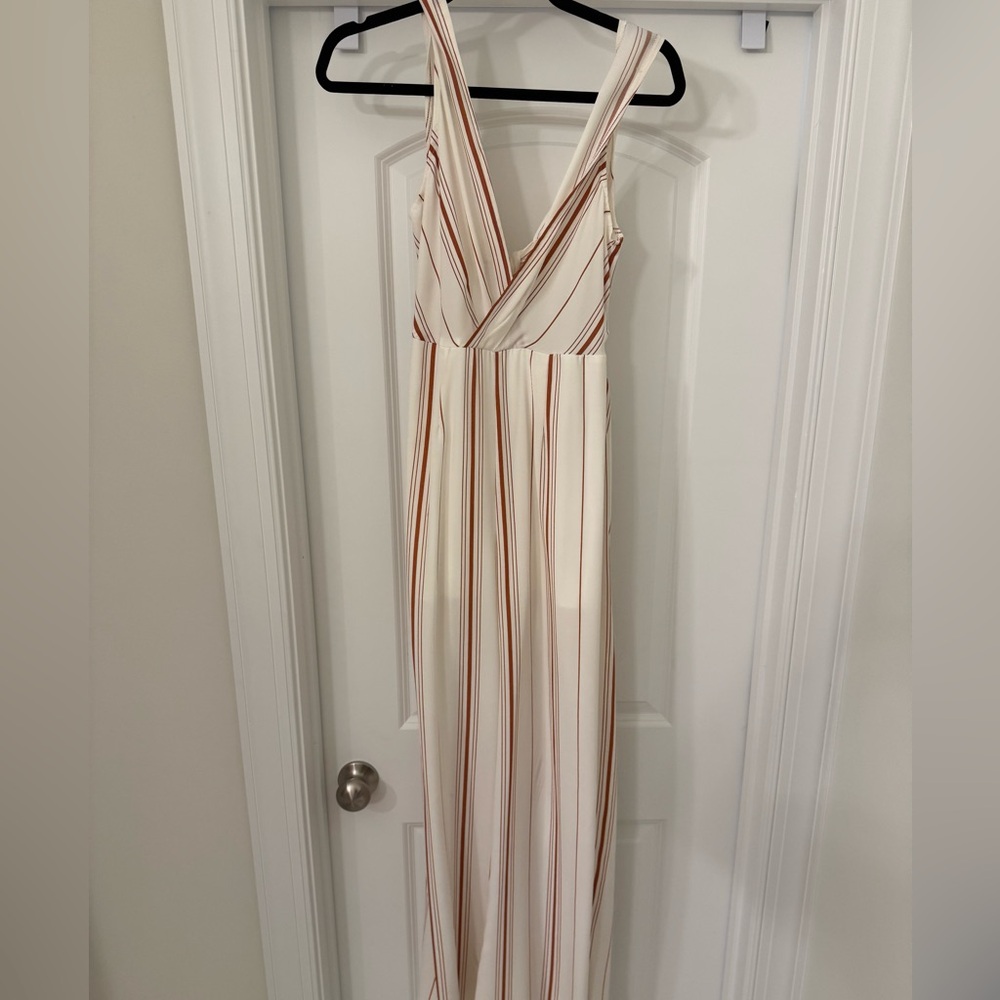 Striped V-Neck Maxi Dress